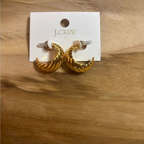 J. Crew Gold Hoop Earrings - Picture 2 of 3